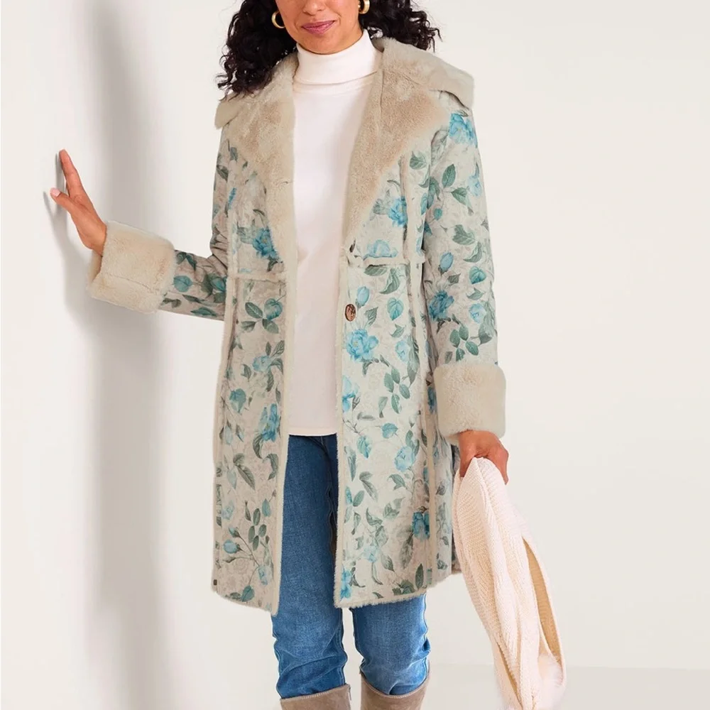 Charmonix Mid Length Faux Fur Suede Coat - Picture 6 of 10